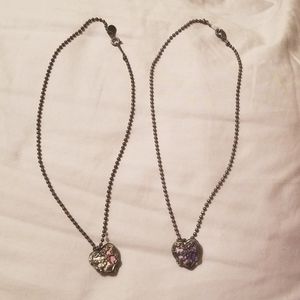 Matching best friend BF pink and purple necklaces